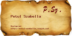 Petul Szabella névjegykártya